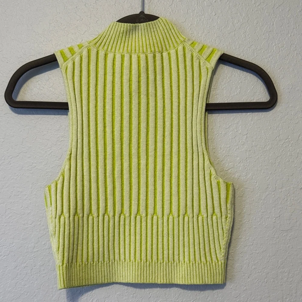 By Together Lime Ribbed Knit Crop Tank - Picture 5 of 6